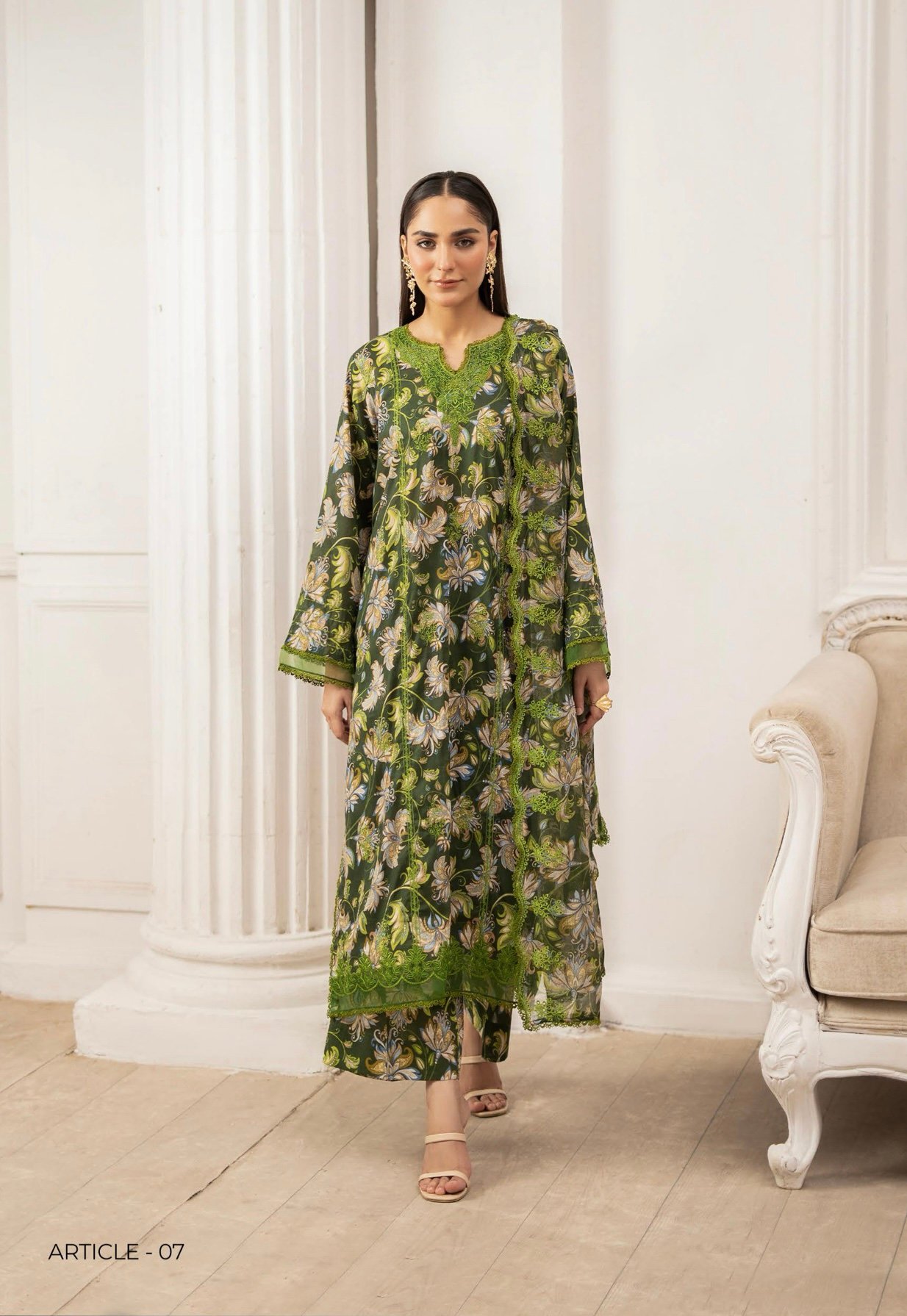 Premium ZIVA by Gull Jee - Luxury Unstitched 3 - Piece Exclusive Embroidered Lawn Collection - A07