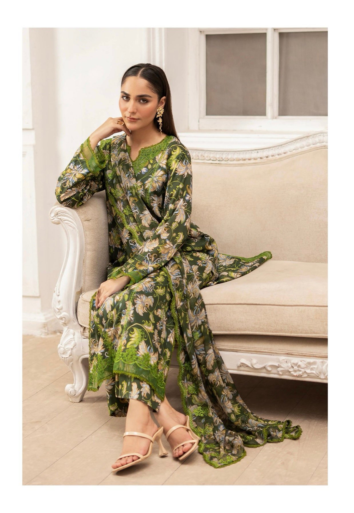 Premium ZIVA by Gull Jee - Luxury Unstitched 3 - Piece Exclusive Embroidered Lawn Collection - A07 - Image 3