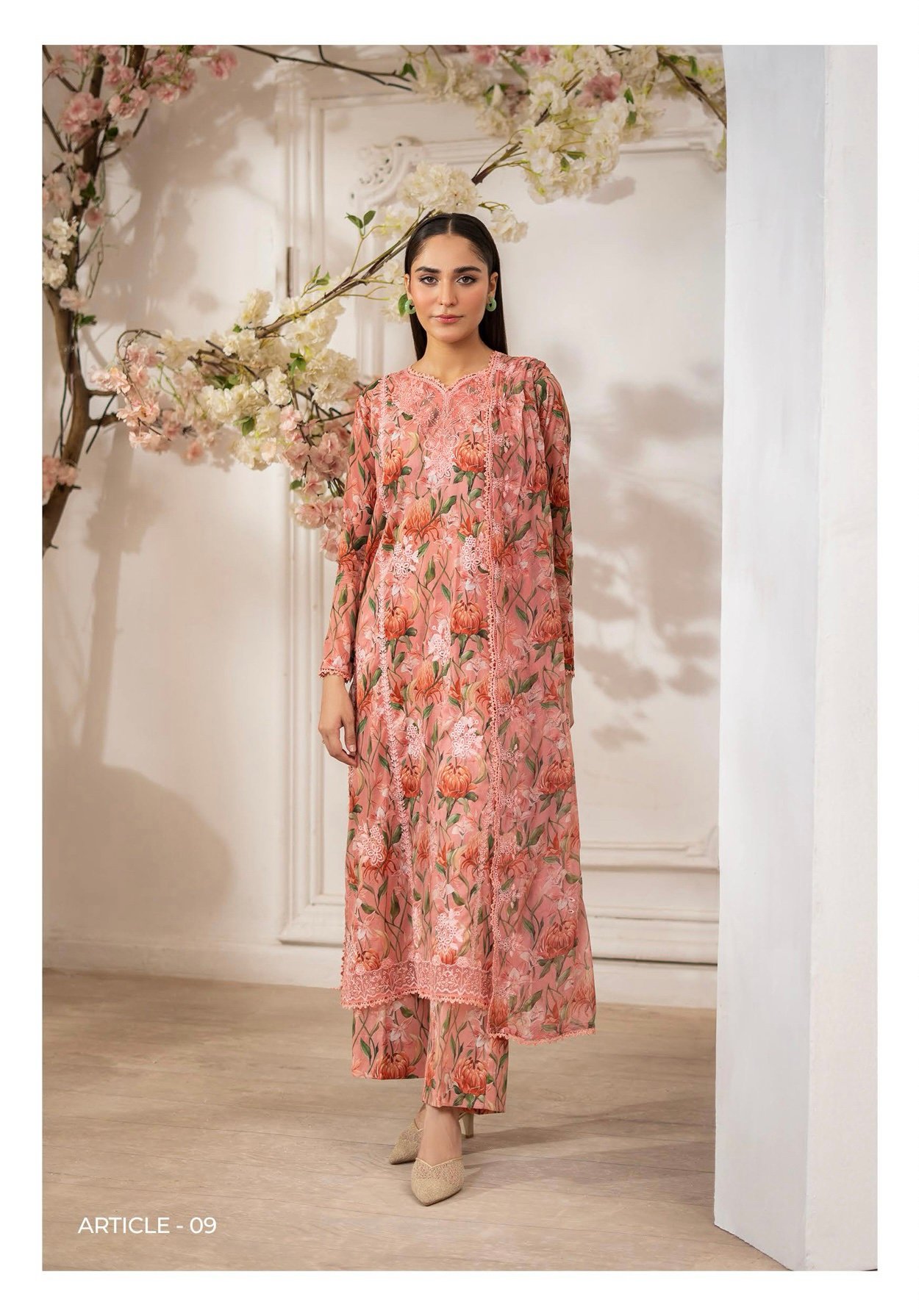 Premium ZIVA by Gull Jee - Luxury Unstitched 3 - Piece Exclusive Embroidered Lawn Collection - A09