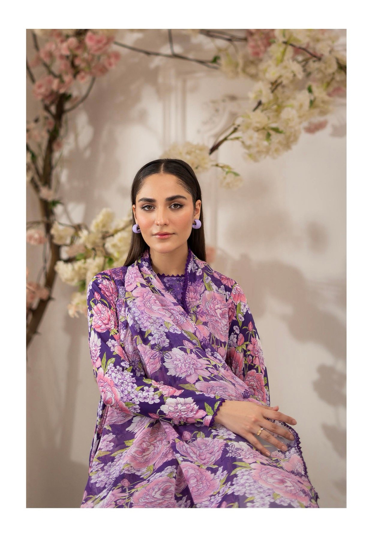 Premium ZIVA by Gull Jee - Luxury Unstitched 3 - Piece Exclusive Embroidered Lawn Collection - A10 - Image 3