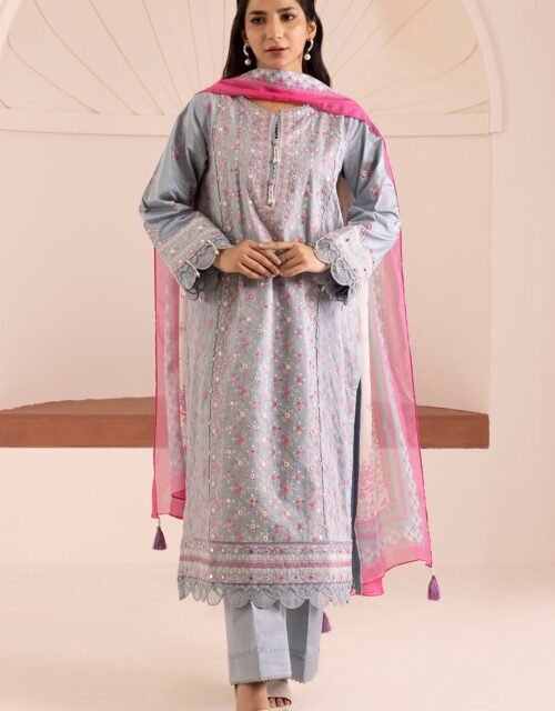 Zellbury Unstitched 3 Piece Premium Embroidered Cotton Satin Collection’ 2026 – A12