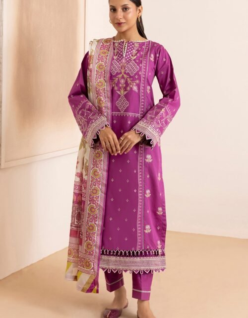 Zellbury Unstitched 3 Piece Premium Embroidered Cotton Satin Collection’ 2026 – A14