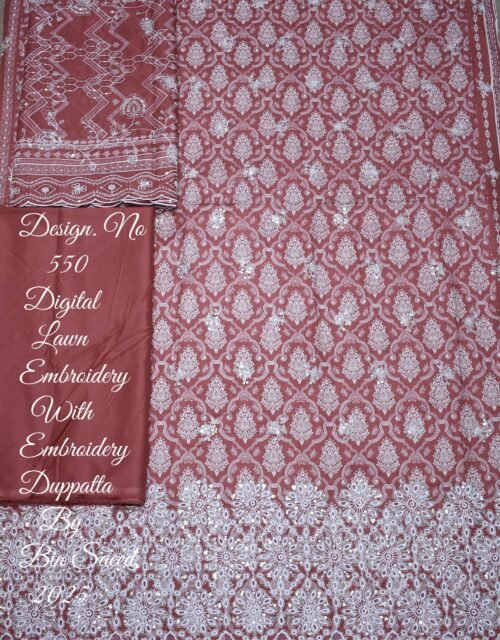 Bin Saeed Embroidered Chikankari Lawn Unstitched 3 Piece Summer Collection - D35