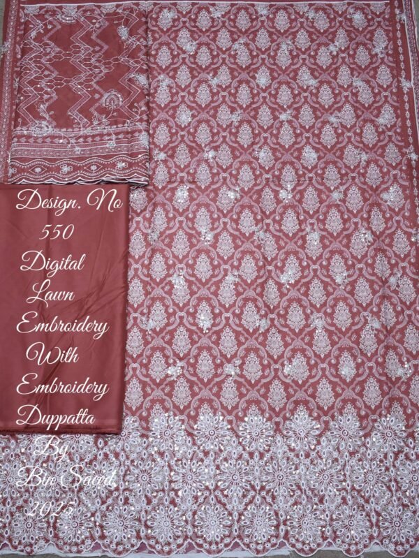 Bin Saeed Embroidered Chikankari Lawn Unstitched 3 Piece Summer Collection - D35