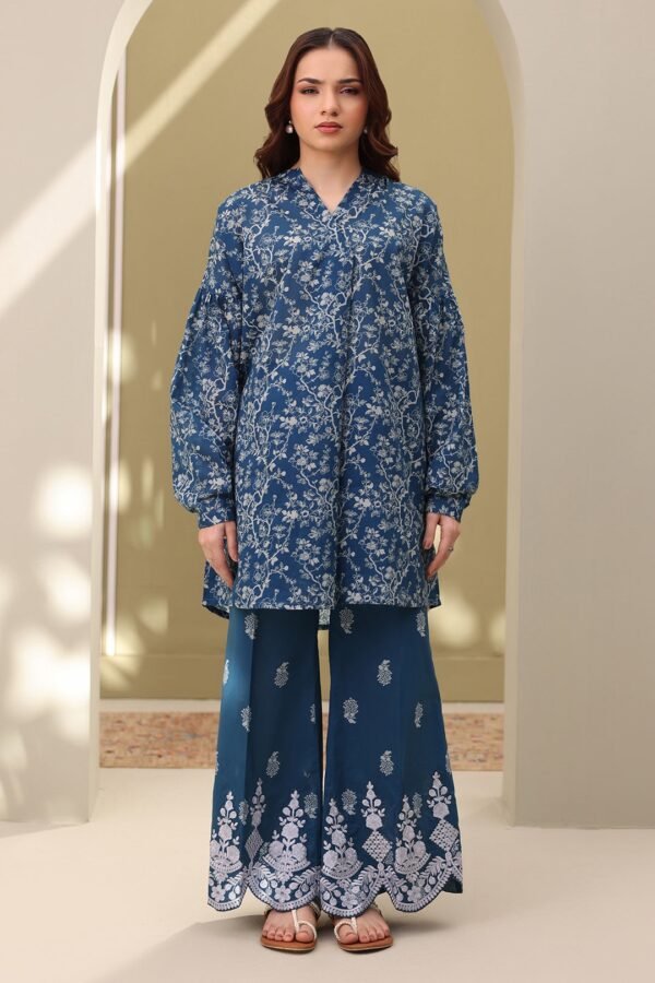 Zellbury Unstitched 2 Piece Embroidered Shirt Shalwar Lawn Collection'2025 - D07 (WUS25E20229)