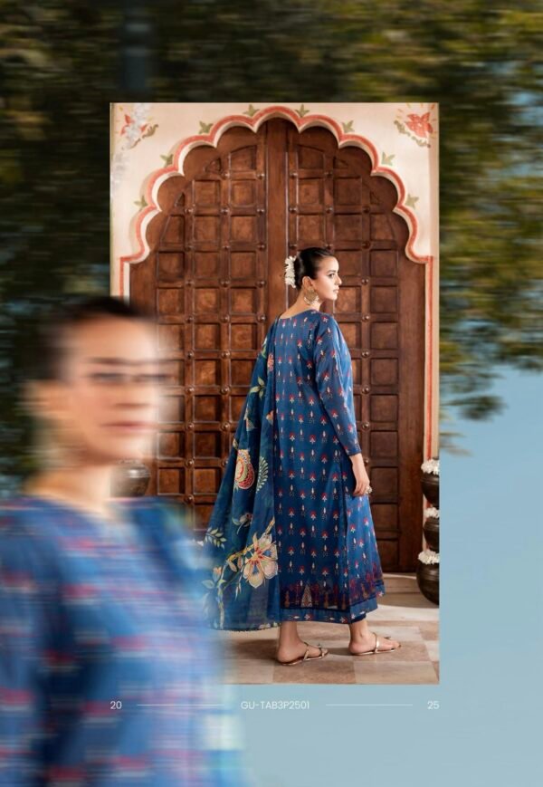 TABEER by Gull Jee – Unstitched 3 Piece Embroidered Lawn Collection’25  – A01 - Image 3