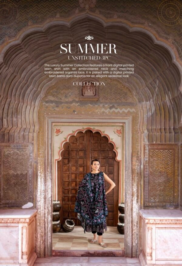 TABEER by Gull Jee – Unstitched 3 Piece Embroidered Lawn Collection’25  – A02 - Image 2