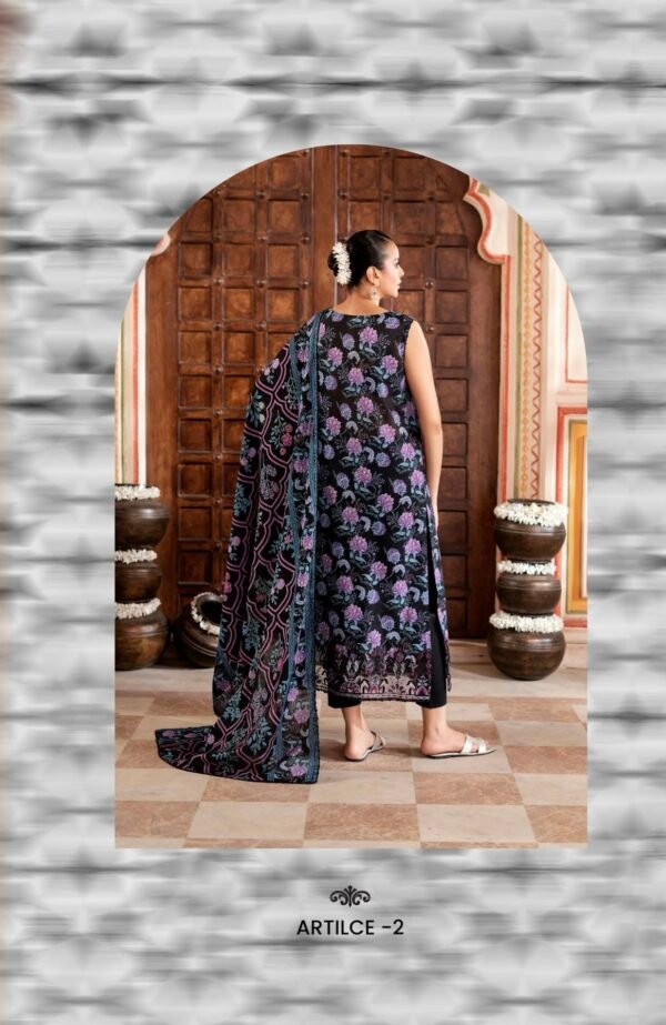 TABEER by Gull Jee – Unstitched 3 Piece Embroidered Lawn Collection’25  – A02 - Image 3
