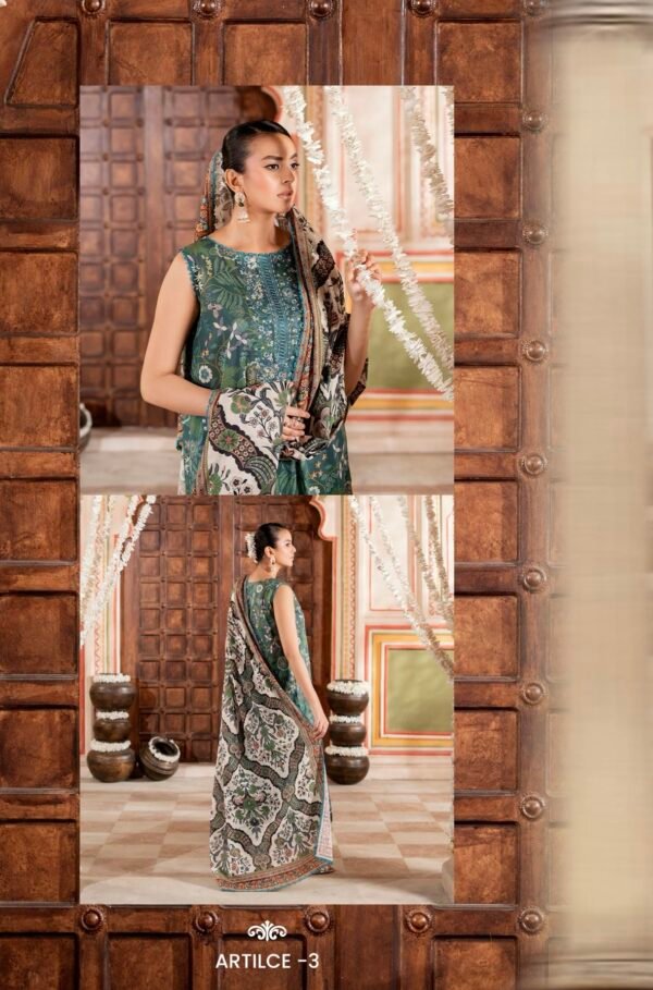 TABEER by Gull Jee – Unstitched 3 Piece Embroidered Lawn Collection’25  – A03 - Image 2