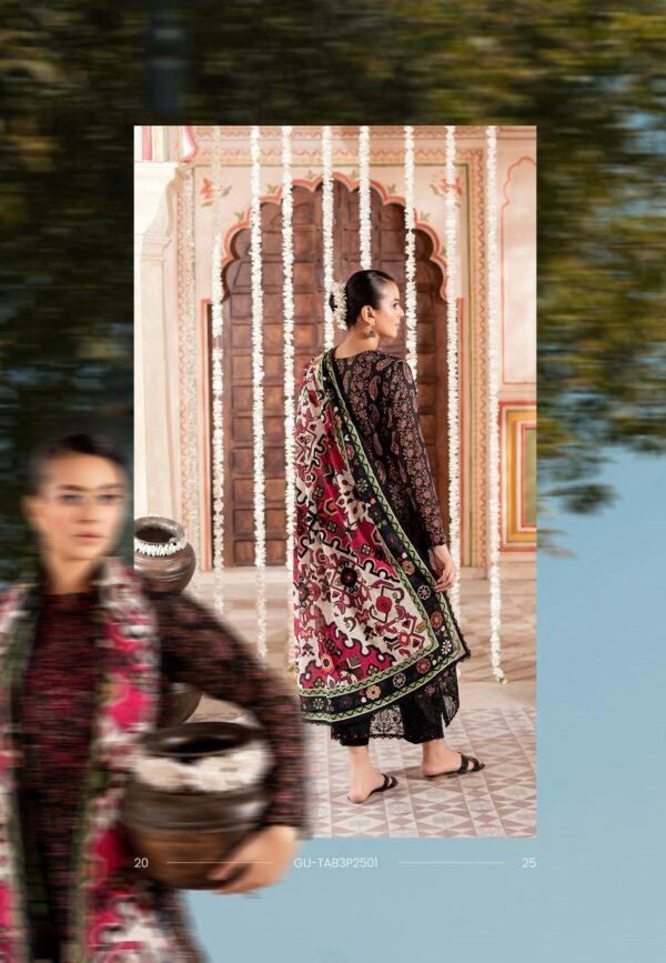 TABEER by Gull Jee – Unstitched 3 Piece Embroidered Lawn Collection’25  – A04 - Image 2