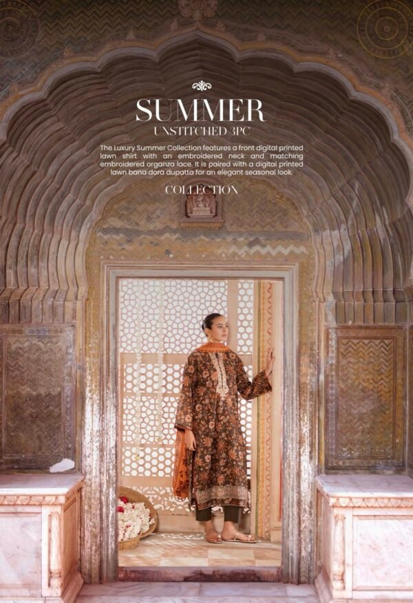 TABEER by Gull Jee – Unstitched 3 Piece Embroidered Lawn Collection’25  – A08 - Image 2