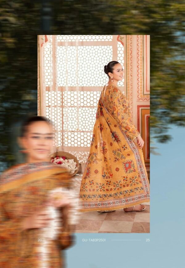TABEER by Gull Jee – Unstitched 3 Piece Embroidered Lawn Collection’25  – A07 - Image 2