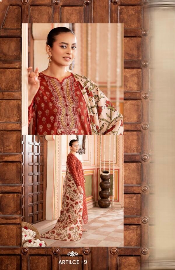TABEER by Gull Jee – Unstitched 3 Piece Embroidered Lawn Collection’25  – A09 - Image 2