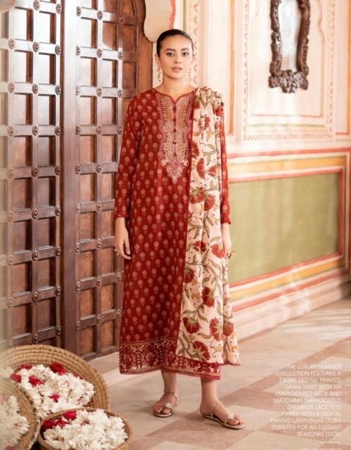 TABEER by Gull Jee – Unstitched 3 Piece Embroidered Lawn Collection’25  – A09