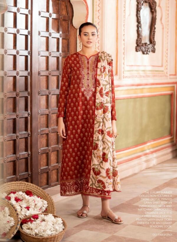 TABEER by Gull Jee – Unstitched 3 Piece Embroidered Lawn Collection’25  – A09