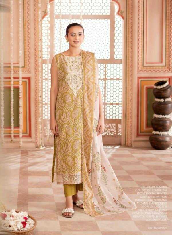 TABEER by Gull Jee – Unstitched 3 Piece Embroidered Lawn Collection’25  – A12