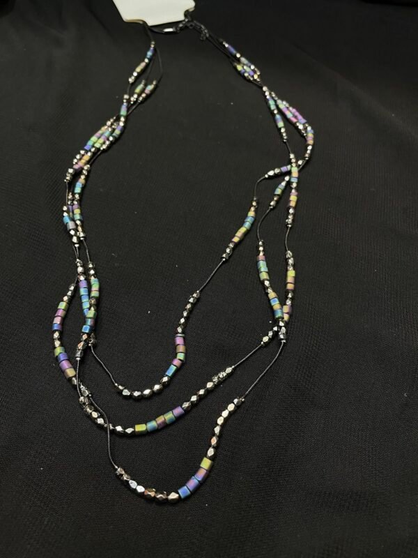 Multicolor Beaded Layered Necklace for Women – Delicate Boho Style Long Chain Jewelry