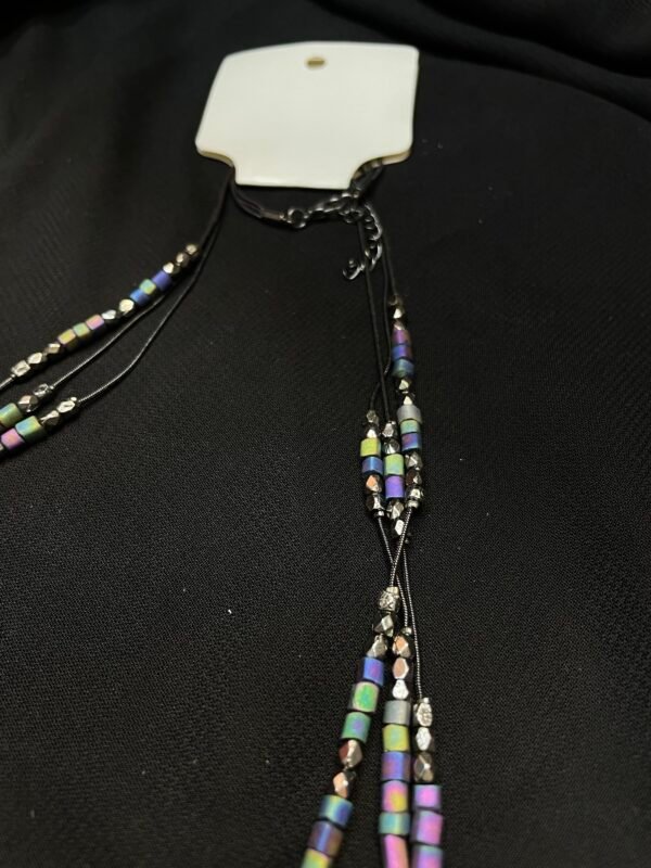 Multicolor Beaded Layered Necklace for Women – Delicate Boho Style Long Chain Jewelry - Image 2