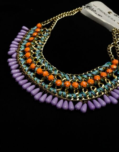 Trendy Gold & Multi-Colored Beaded Necklace - Fashion Jewelry