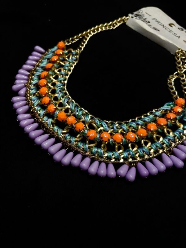 Trendy Gold & Multi-Colored Beaded Necklace - Fashion Jewelry