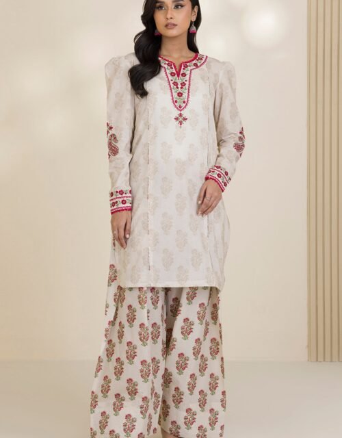 Zellbury Unstitched 2 Piece Embroidered Shirt Shalwar Lawn Collection - D28 (WUS25E20555)