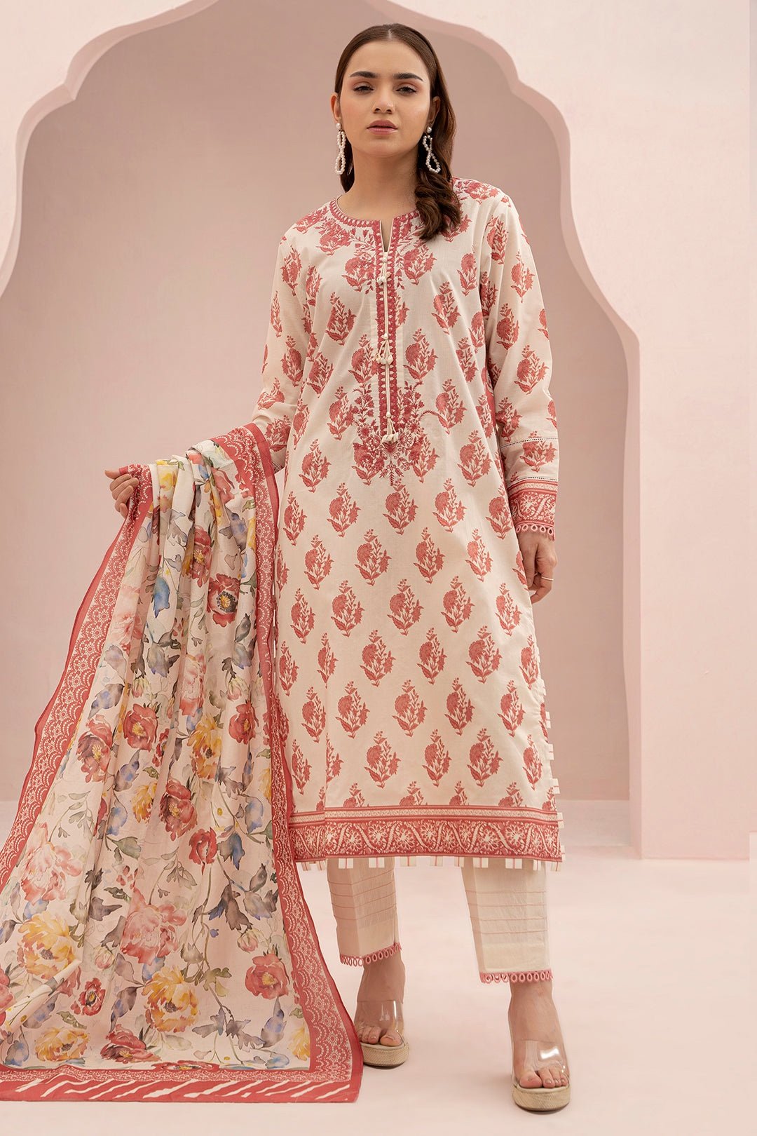 Zellbury Unstitched 2 Piece Embroidered Shirt Dupatta Lawn Collection - D16 (WUS25E20563)