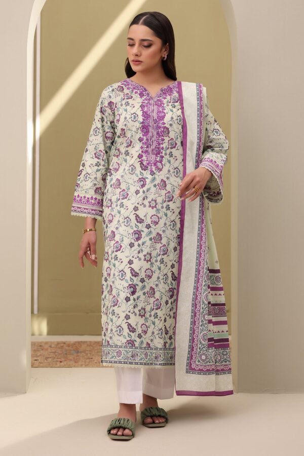 Zellbury Unstitched 2 Piece Embroidered Shirt Dupatta Lawn Collection'2025 - D17 (WUS25E20313)