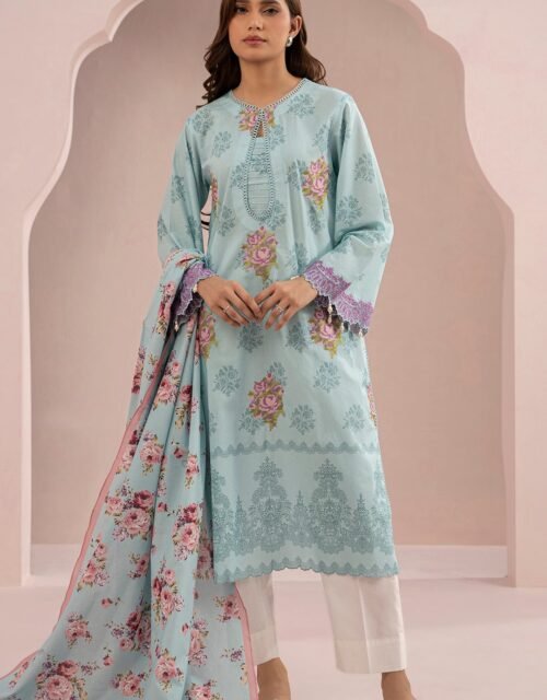 Zellbury Unstitched 2 Piece Embroidered Shirt Dupatta Lawn Collection'2025 - D18 (WUS25E20488)