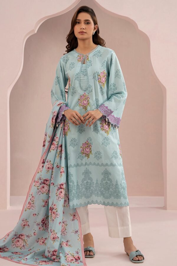 Zellbury Unstitched 2 Piece Embroidered Shirt Dupatta Lawn Collection'2025 - D18 (WUS25E20488)