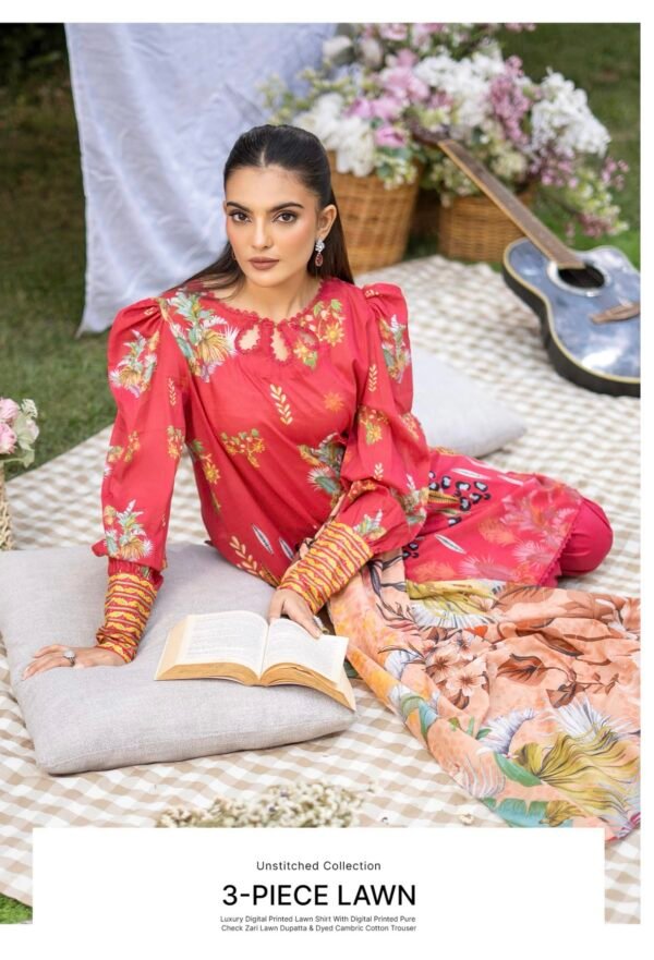 POPINN By Gull Jee - Unstitched 3 Piece Printed Lawn Collection Vol. 4 - A02 - Image 2
