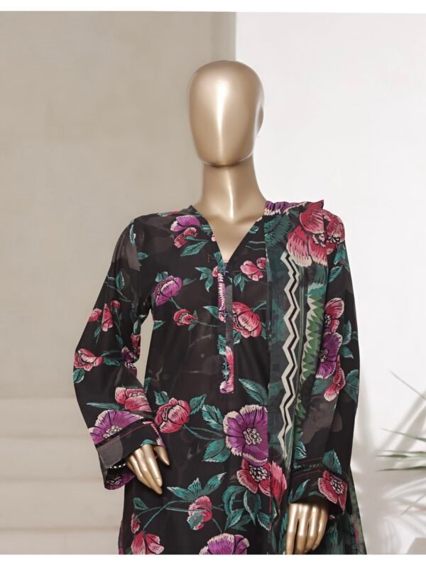 Sadabahar Printed Cotton Lawn Stitched 3 Piece Suit Summer Collection - D6 - Image 3