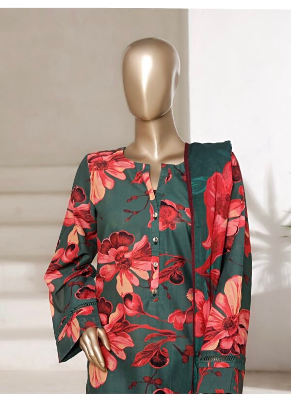 Sadabahar Printed Cotton Lawn Stitched 3 Piece Suit Summer Collection - D7 - Image 3