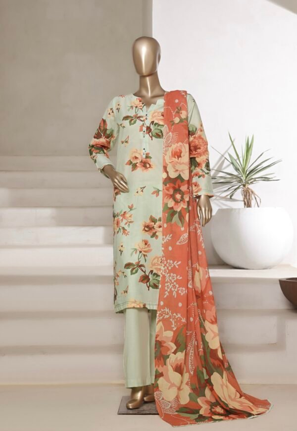 Sadabahar Printed Cotton Lawn Stitched 3 Piece Suit Summer Collection - D9