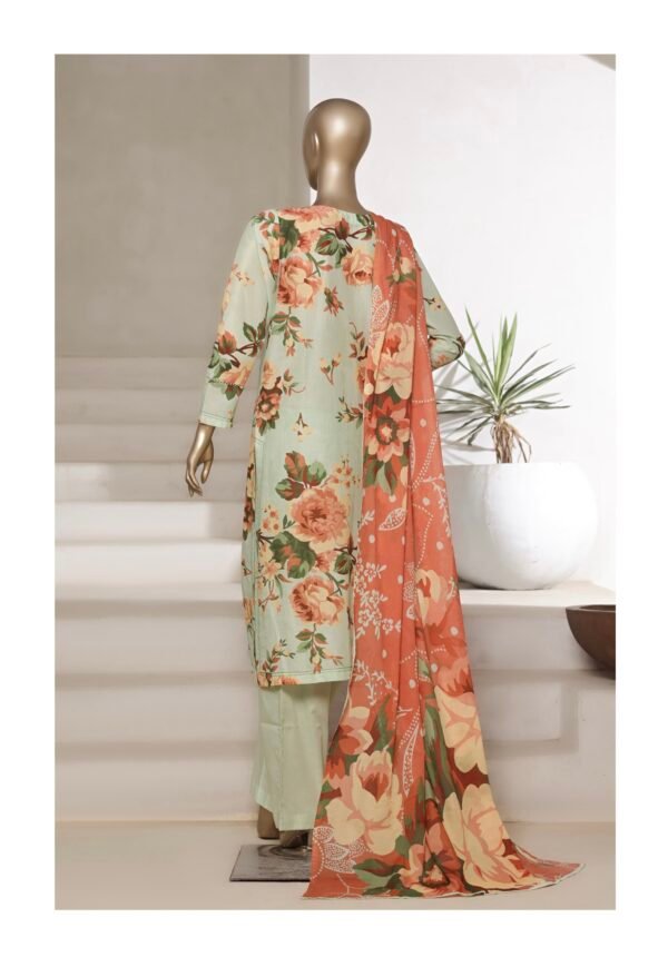 Sadabahar Printed Cotton Lawn Stitched 3 Piece Suit Summer Collection - D9 - Image 2