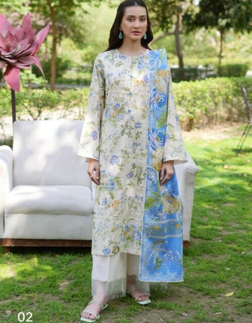 TWINKLING By BINAAS – Embroidered 3 Piece Unstitched EDIT’25 – A02