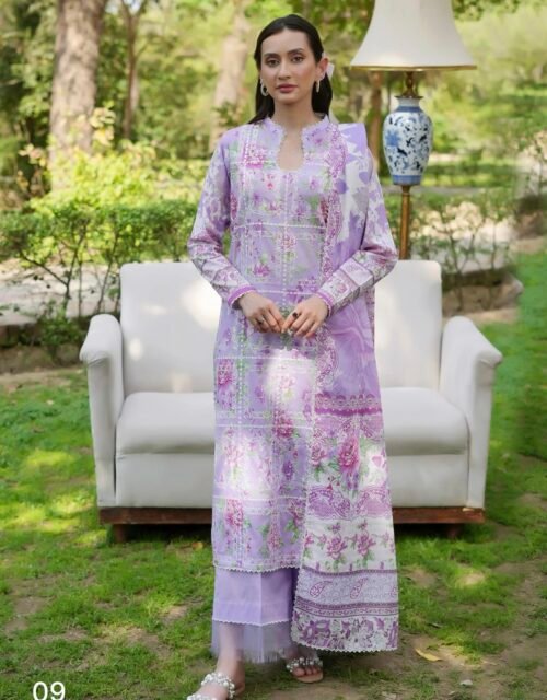 TWINKLING By BINAAS – Embroidered 3 Piece Unstitched EDIT’25 – A09