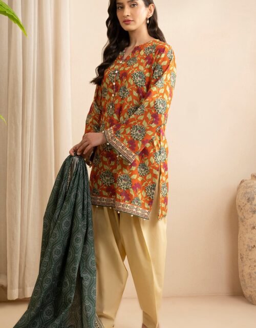 Zellbury Unstitched 2 Piece Printed Lawn Collection'2025 ( SHIRT DUPATTA)- D60 (WUS25X20540)
