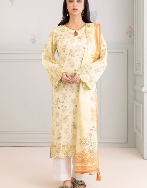 Zellbury Unstitched 2 Piece Embroidered Shirt Dupatta Lawn Collection'2025 - D21 (WUS25E20486)