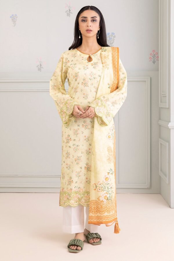 Zellbury Unstitched 2 Piece Embroidered Shirt Dupatta Lawn Collection'2025 - D21 (WUS25E20486)