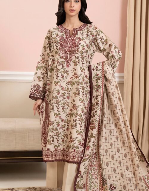 Zellbury Unstitched 3 Piece Embroidered Lawn Collection'2025 - D42 (WUS25E30678)