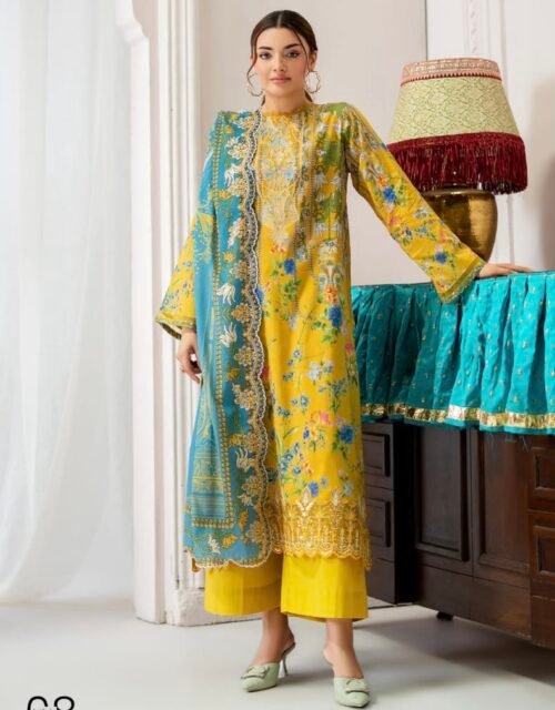 PREMIUM MAHAJAL by Gull Jee - Embroidered 3 Piece Unstitched Luxury Edition - A08
