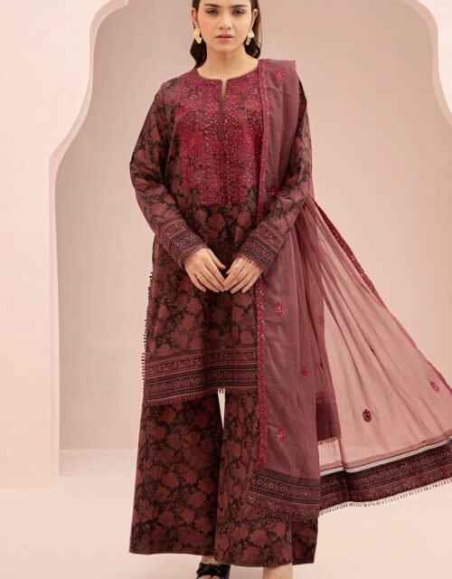 Zellbury Unstitched 3 Piece Embroidered Lawn Collection'2025 - D45 (WUS25E30674)