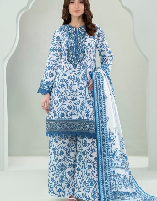 Zellbury Unstitched 3 Piece Embroidered Lawn Collection'2025 - D46 (WUS25E30526)