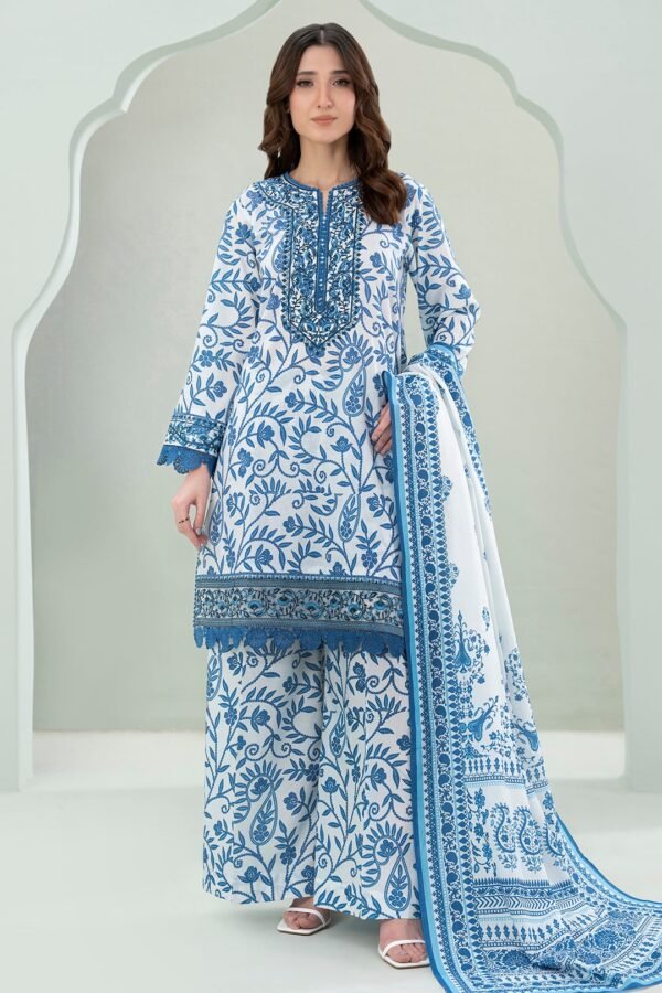 Zellbury Unstitched 3 Piece Embroidered Lawn Collection'2025 - D46 (WUS25E30526)