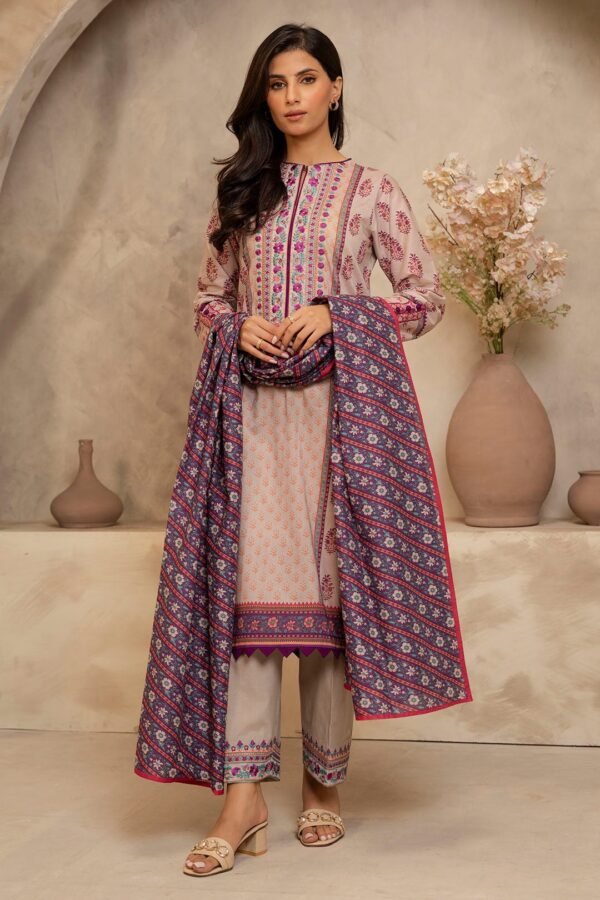 Zellbury Unstitched 3 Piece Embroidered Lawn Collection'2025 - D47 (WUS25E30064)