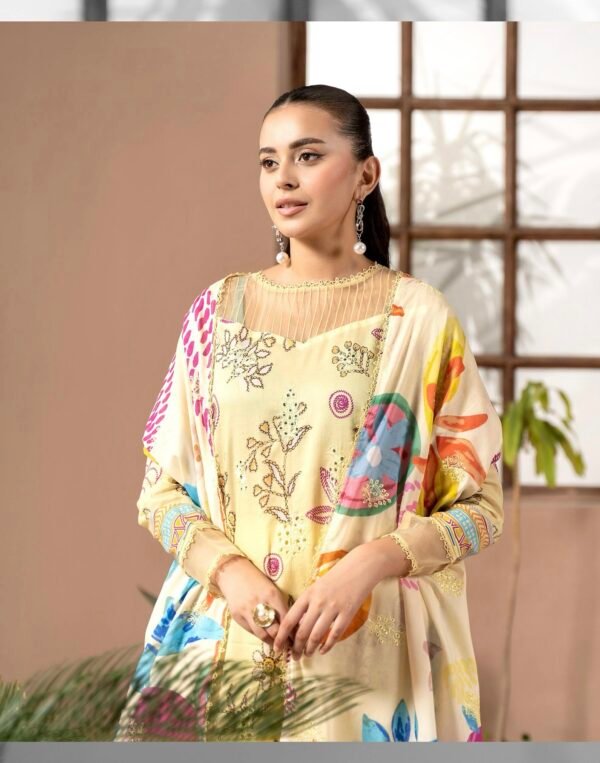 PREMIUM MAHAJAL by Gull Jee - Embroidered 3 Piece Unstitched EDIT'25 - A01 - Image 3