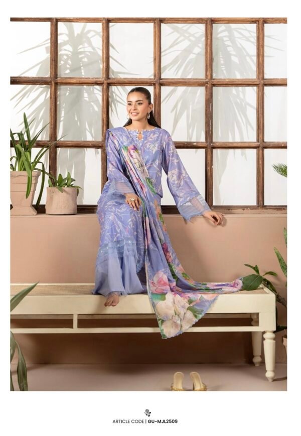 PREMIUM MAHAJAL by Gull Jee - Embroidered 3 Piece Unstitched EDIT'25 - A05 - Image 3