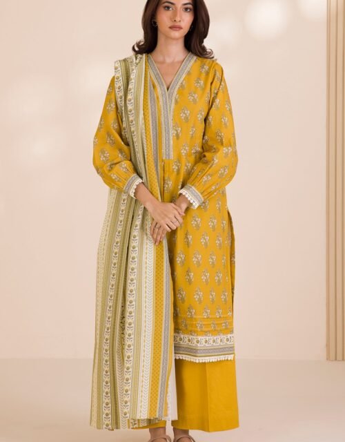 Zellbury Unstitched 3 Piece Printed Cotton Collection  - D123 (WUC25X30037)