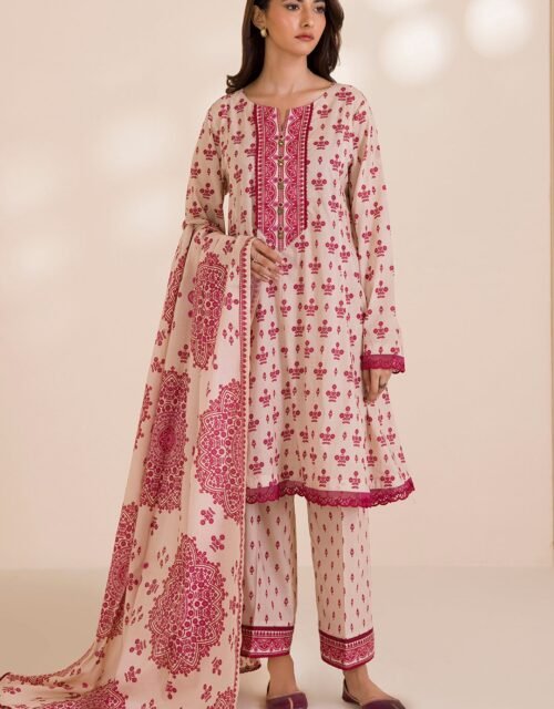 Zellbury Unstitched 3 Piece Printed Cotton Collection  - D124 (WUC25X30039)