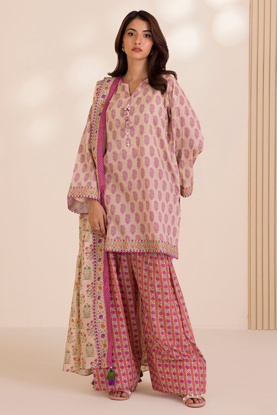 Zellbury Unstitched 3 Piece Printed Cotton Collection  - D125 (WUC25X30038)